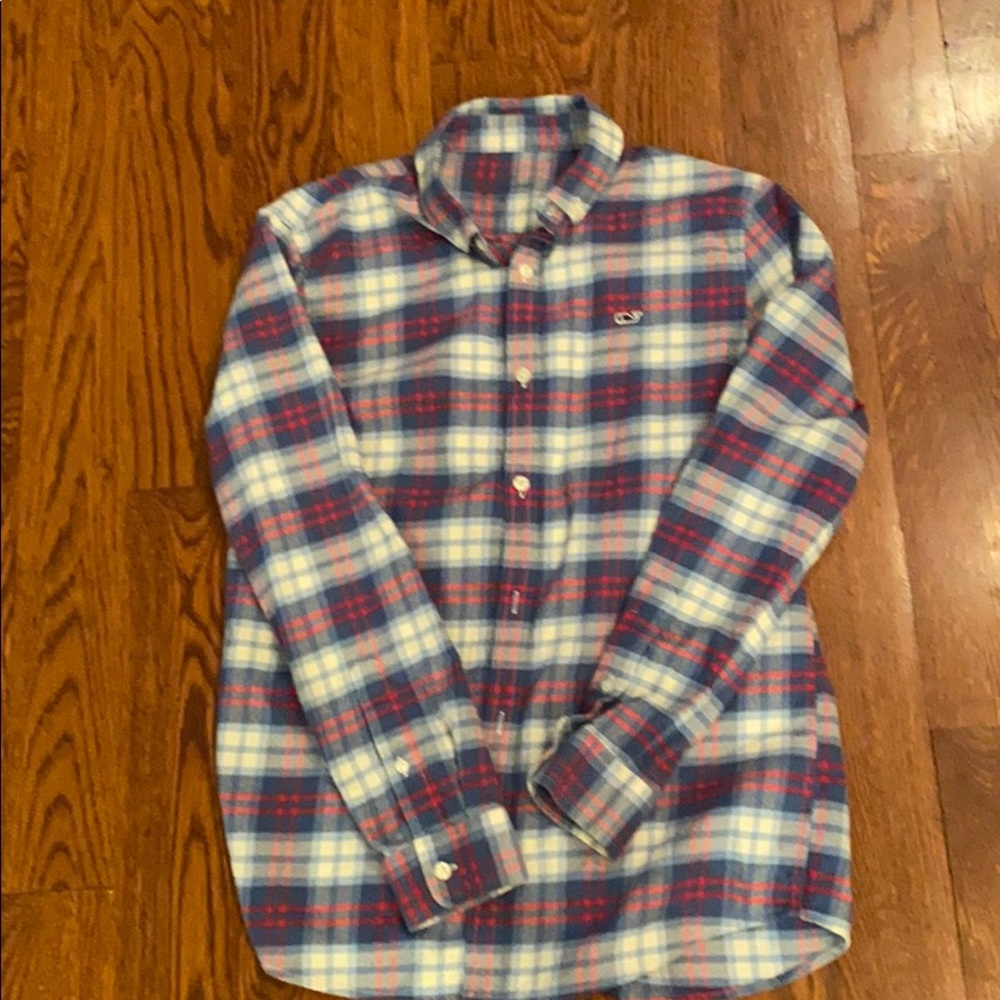 Vineyard vines plaid flannel boys shirt